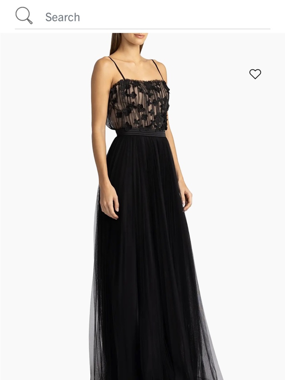 Zac Posen flower appliqué black tulle evening black tie gown - Picture 3 of 8